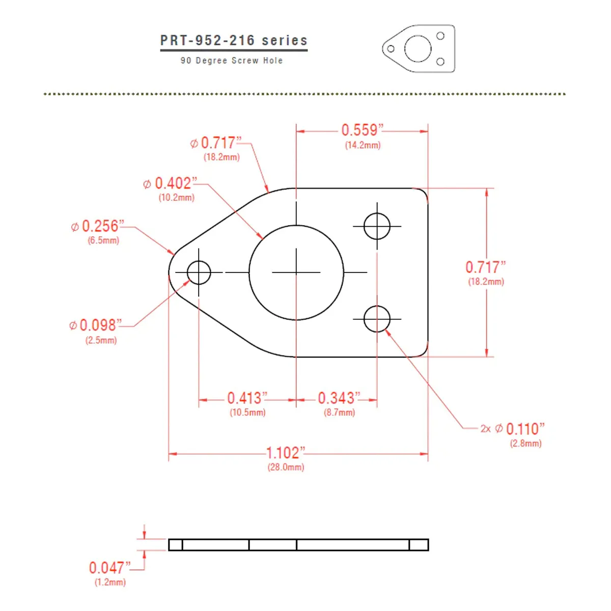 GraphTech Ratio Plate For 90 Degree Screw Hole ~ Chrome (1pc)