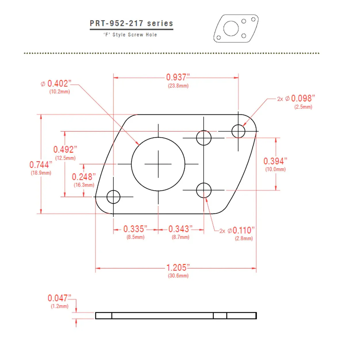 GraphTech Ratio Plate For F-Style Screw Hole ~ Black (1pc)