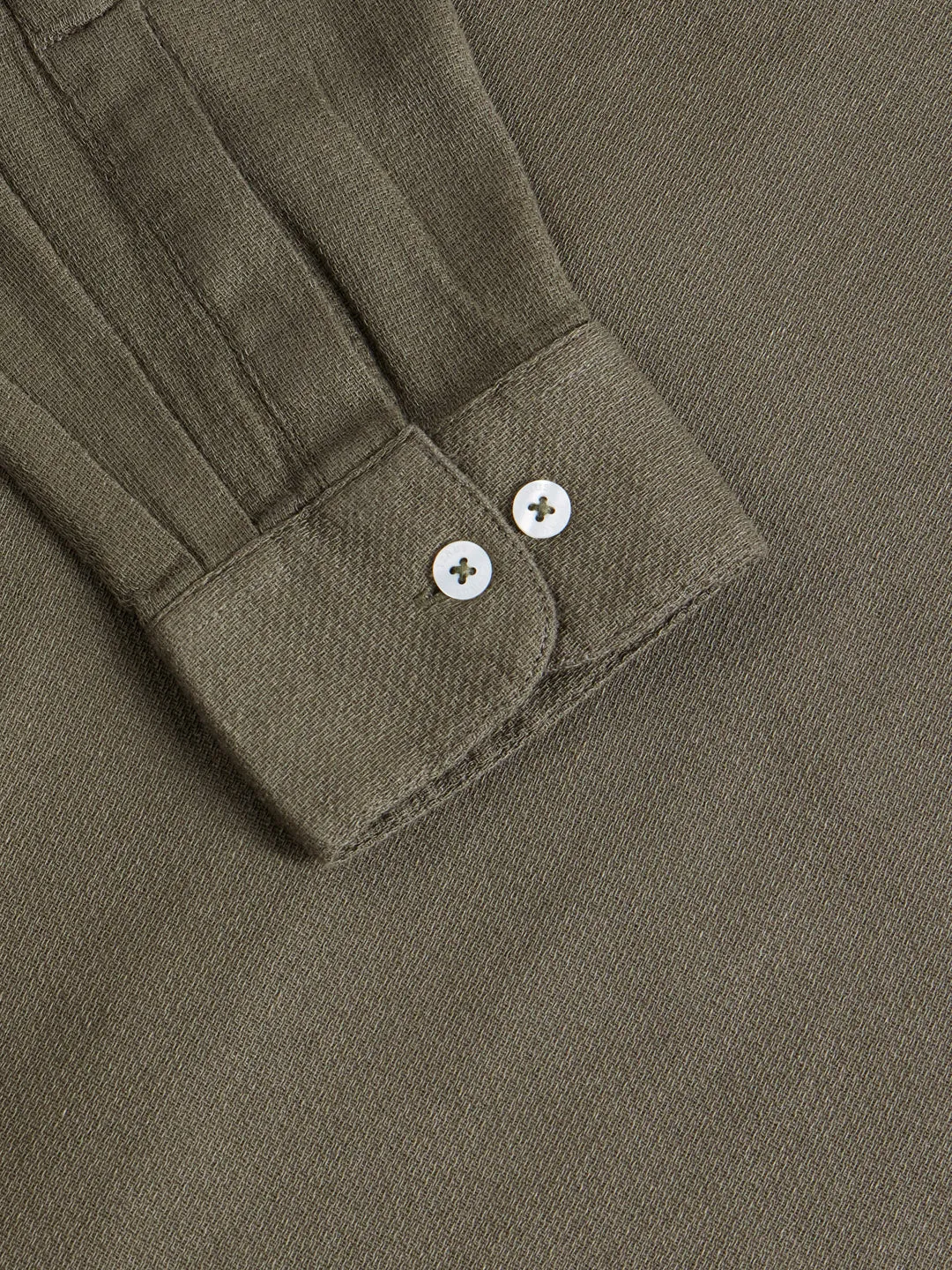 Green Chinese Collar Slim Fit Shirt