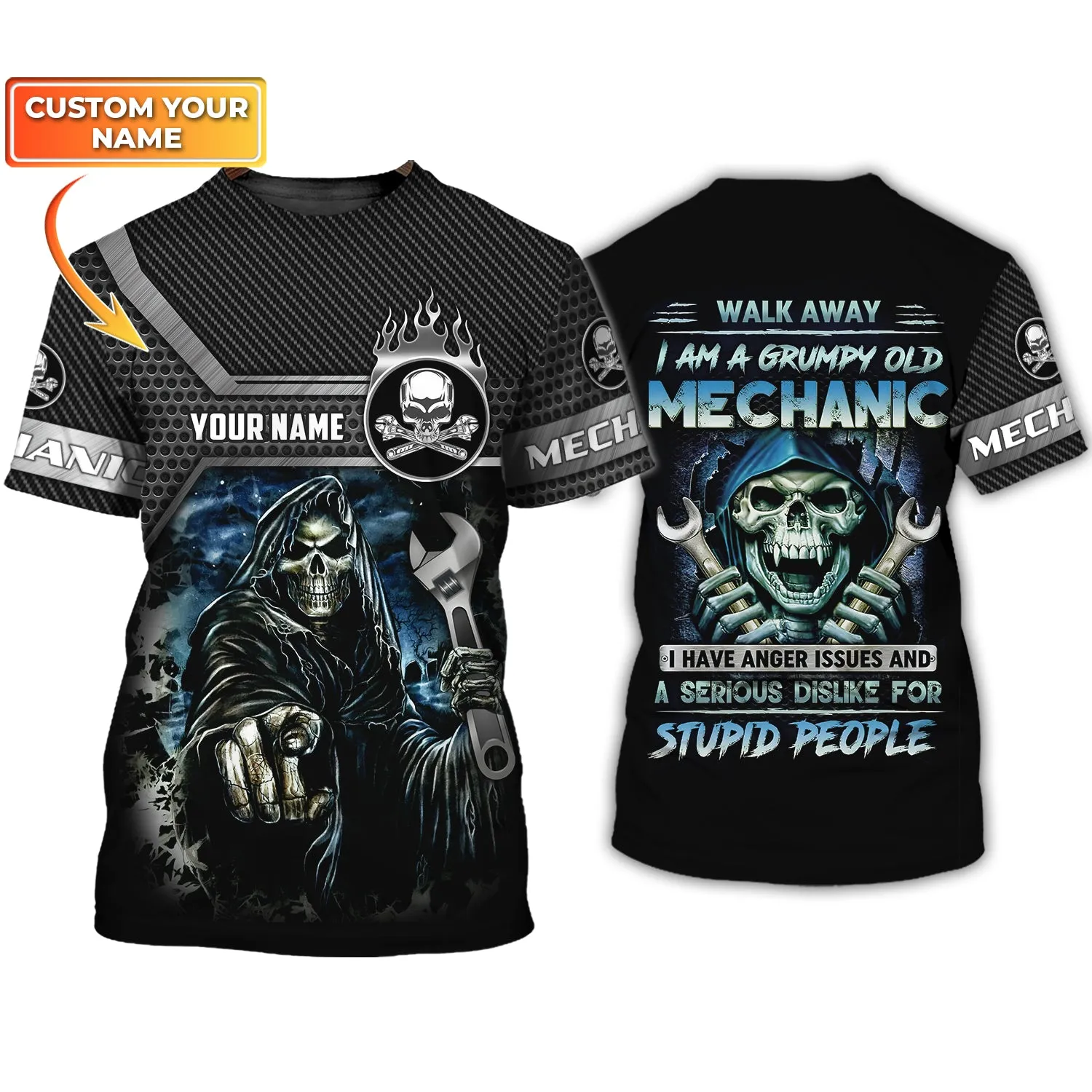 Grumpy Old Mechanic 3D Shirts Personalized Name