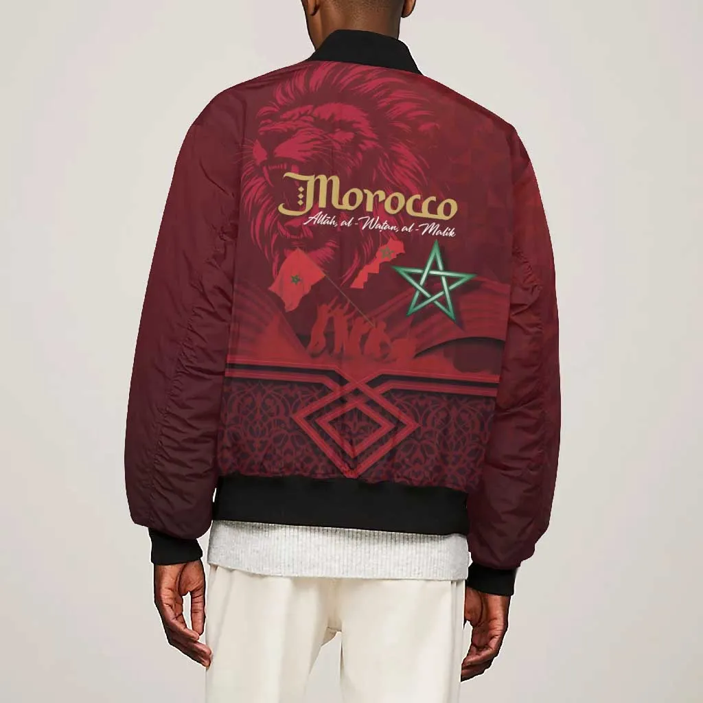Happy Proclamation of Independence of Morocco Bomber Jacket Barbary Lion's Roar - Fight for Free and Peace LT03
