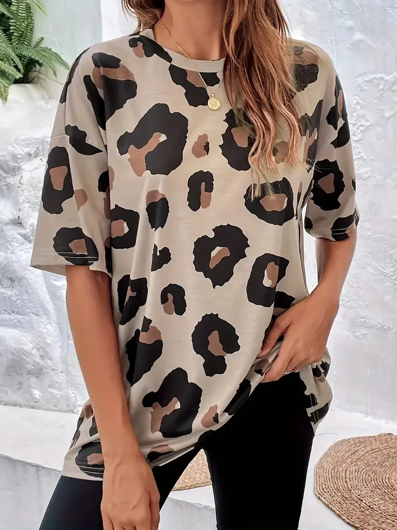 Harper leopard-print crewneck tee