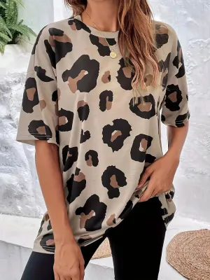 Harper leopard-print crewneck tee