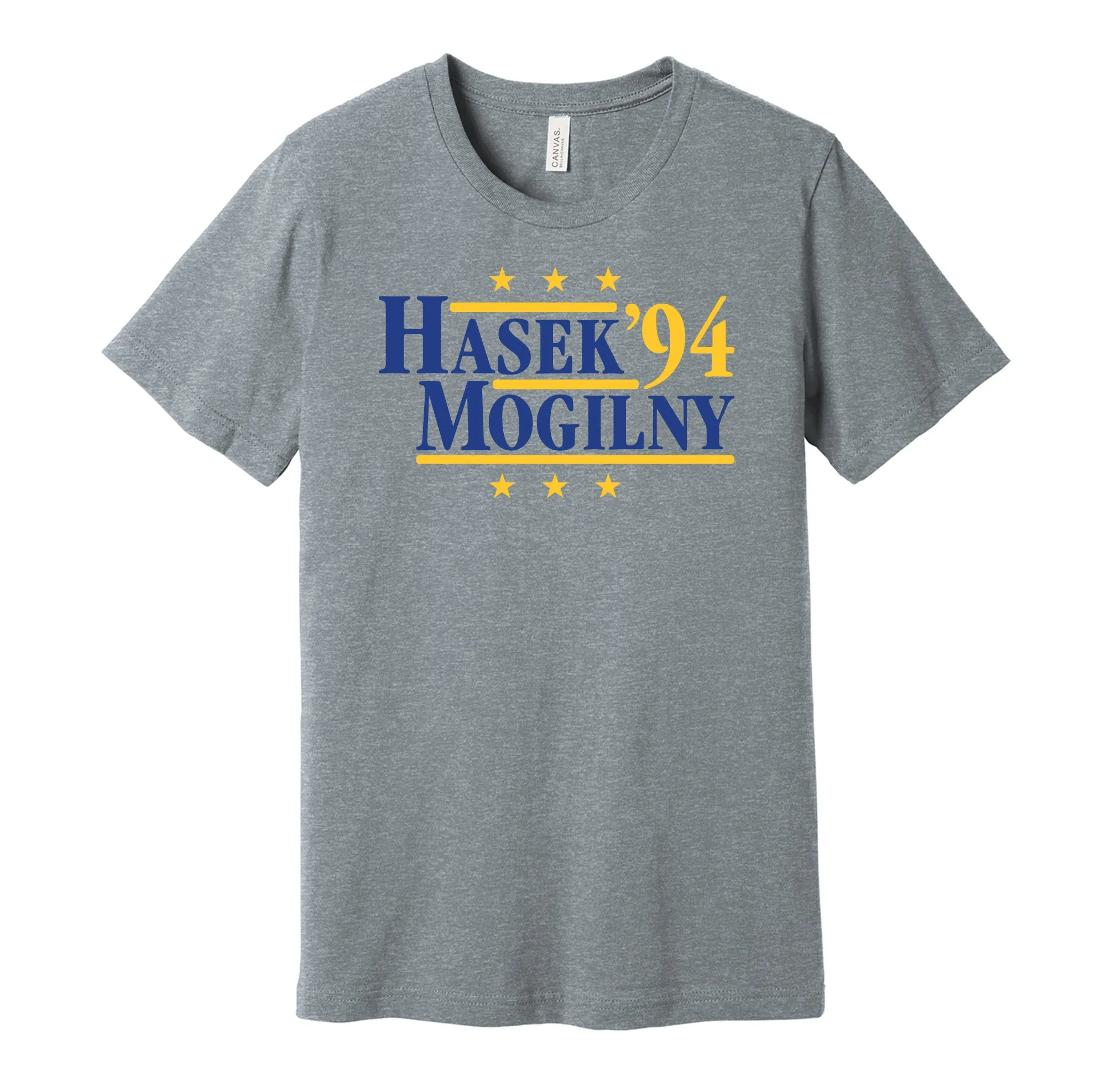 Hasek & Mogilny '94 - Buffalo Hockey Legends Political Campaign Parody T-Shirt - Hyper Than Hype Shirts