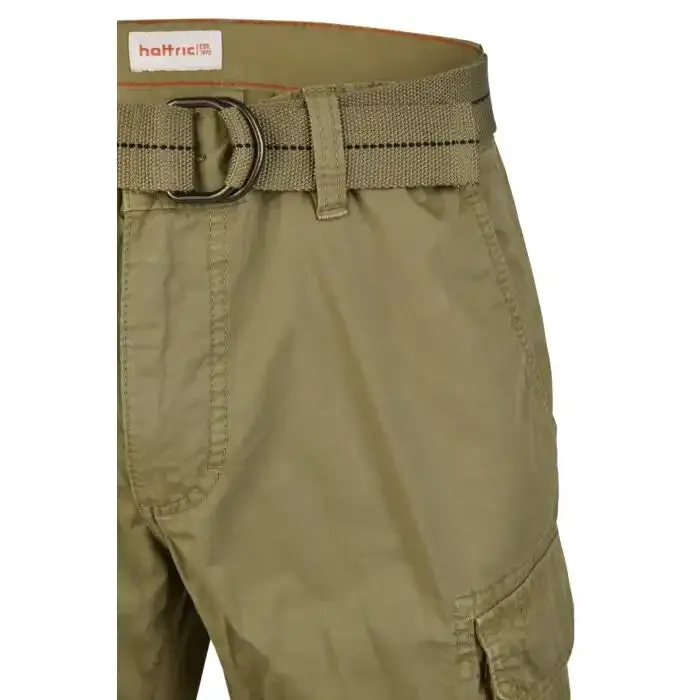 Hattric Mens Cargo Shorts Khaki Green