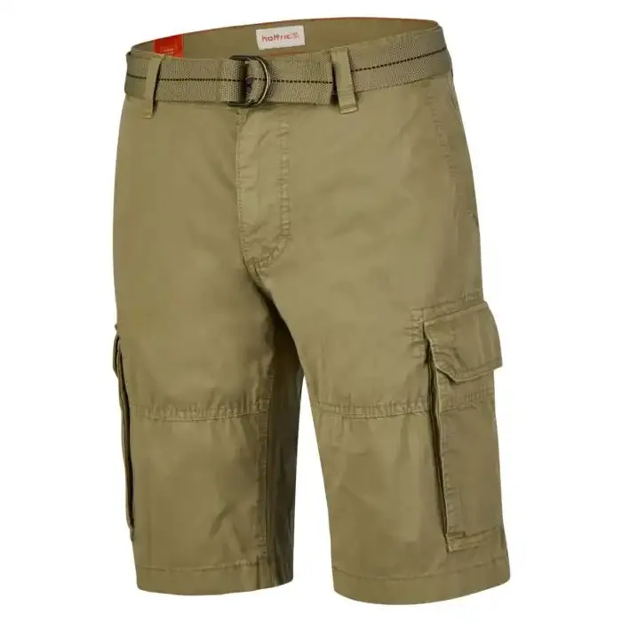Hattric Mens Cargo Shorts Khaki Green