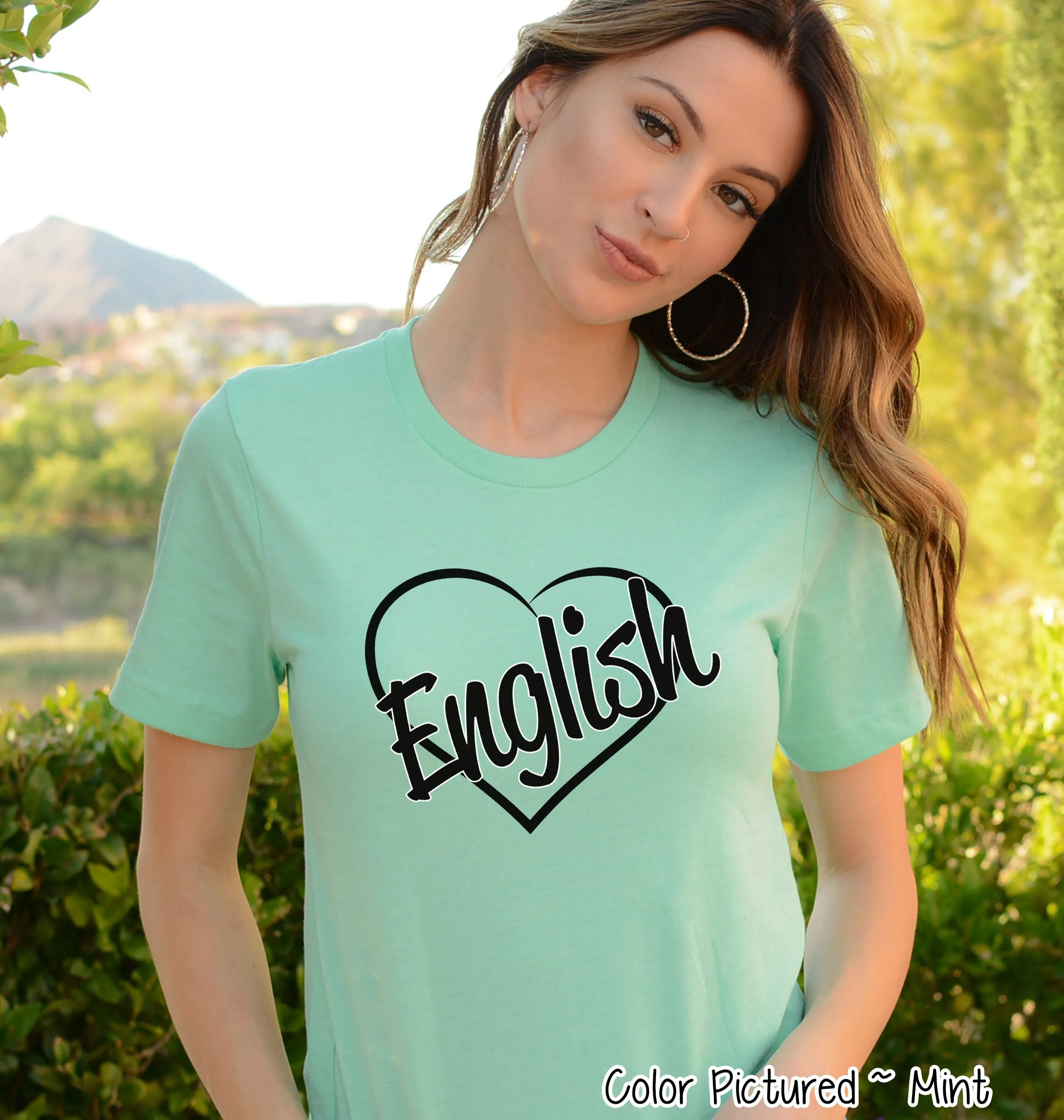 Heart Outline School Subject Teacher Tee