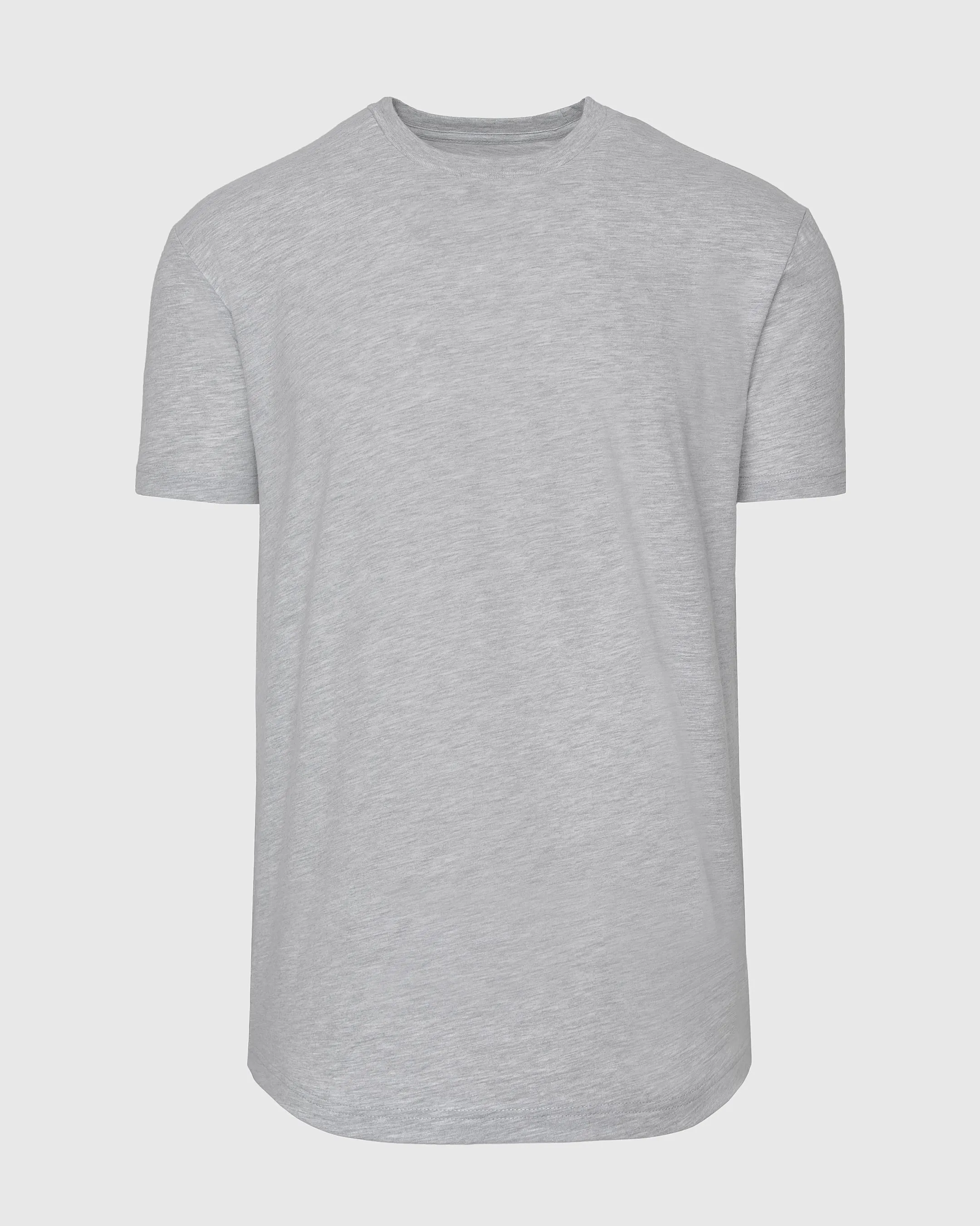 Heather Gray Short Sleeve Curved Hem Crew
