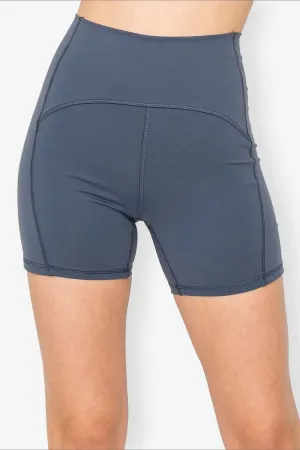 High Waist Bike Shorts - Four Way Stretch - Midnight