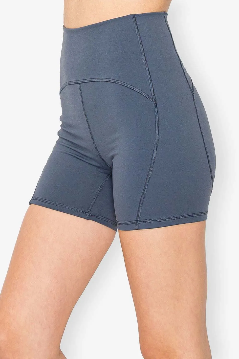 High Waist Bike Shorts - Four Way Stretch - Midnight