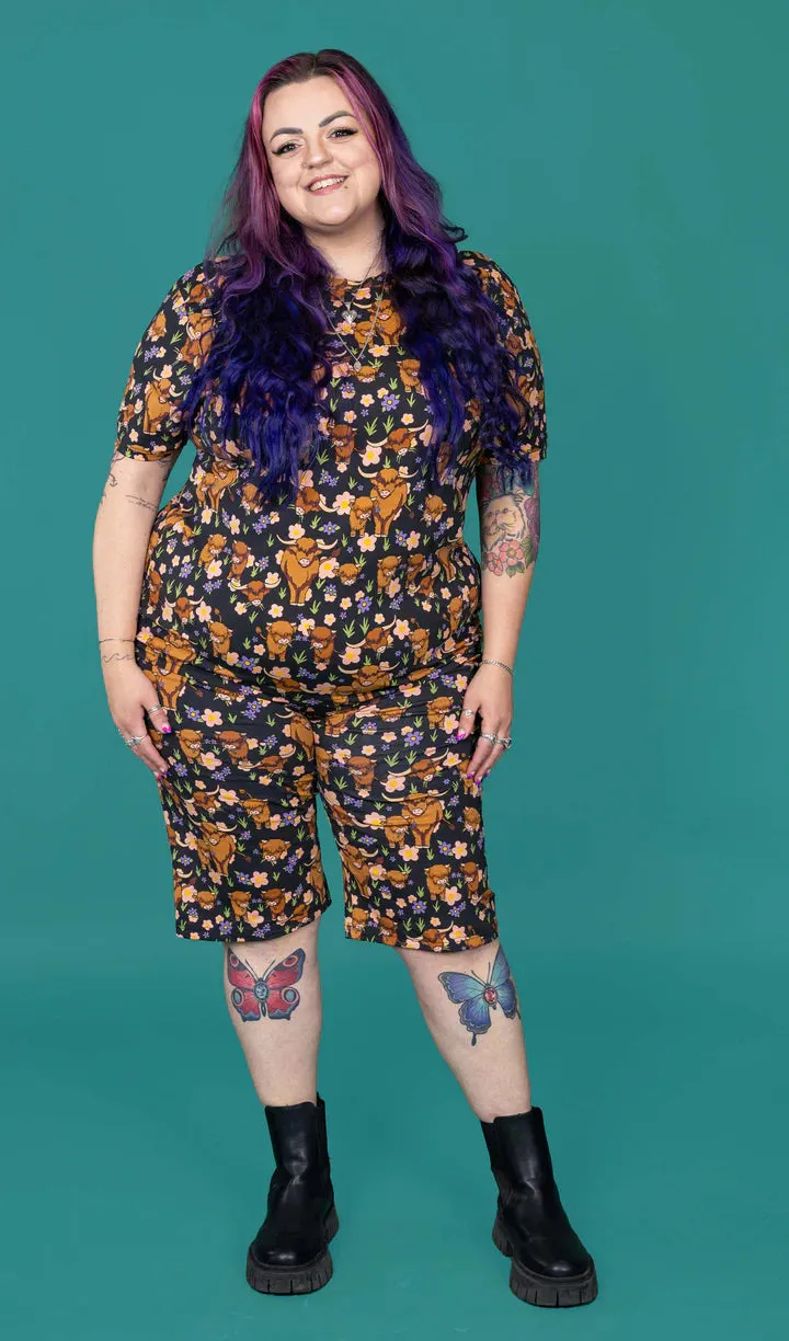 Highland Cows Stretch Cycle Shorts