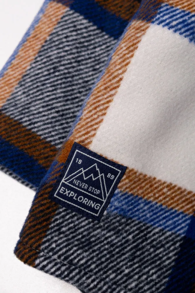 Hooded Shacket Navy & Brown