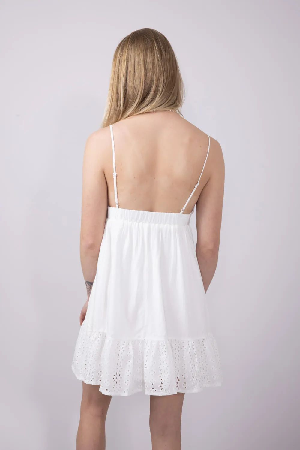 Illa Illa Eyelet Mini Dress for Women in Off White | IM7772-OFFWHITE