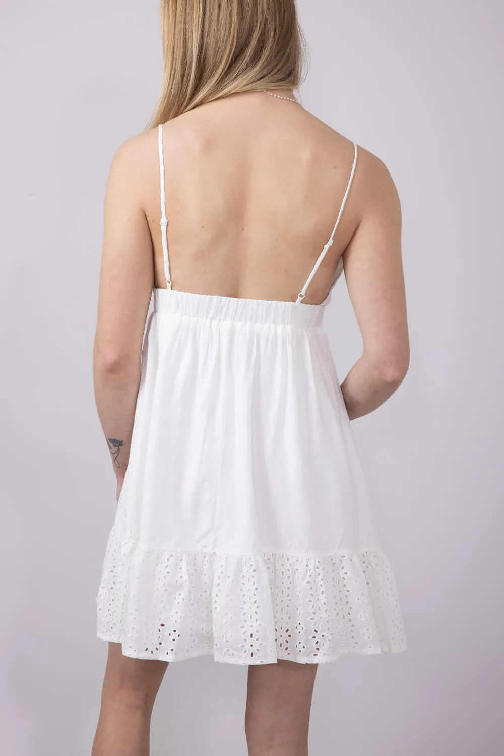 Illa Illa Eyelet Mini Dress for Women in Off White | IM7772-OFFWHITE
