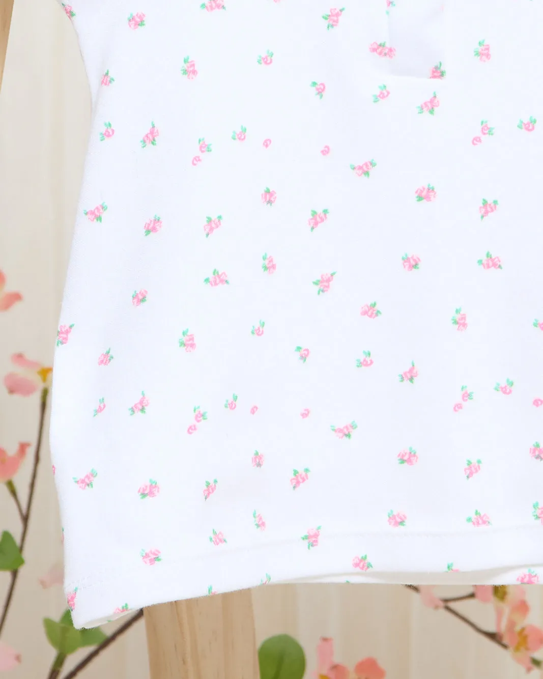 Infant Girls White Floral Printed T-Shirt