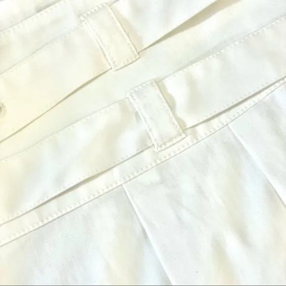 INTERMIX Leslie Double Belted White Cotton Shorts