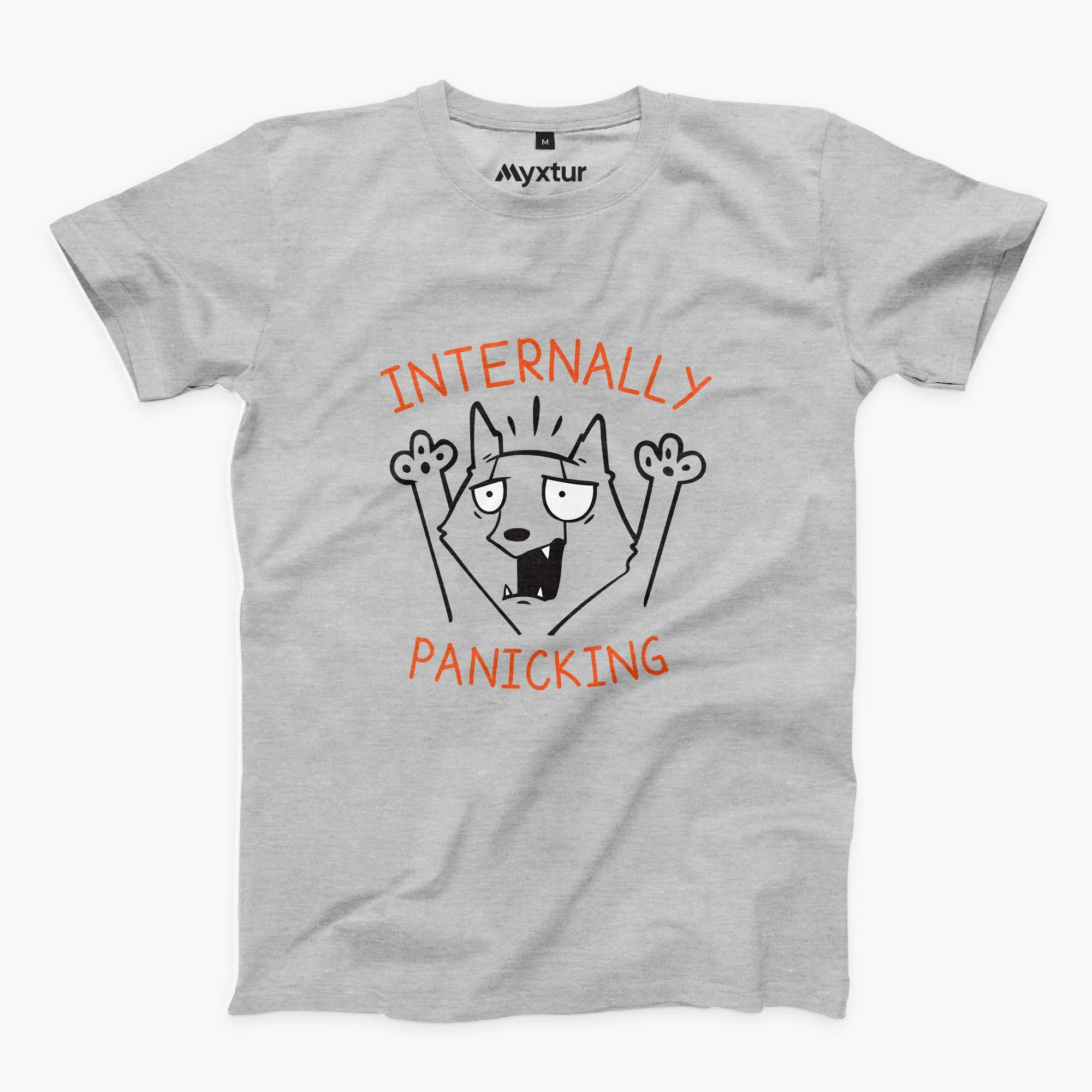 Internally Panicking Round-Neck Unisex-T-Shirt