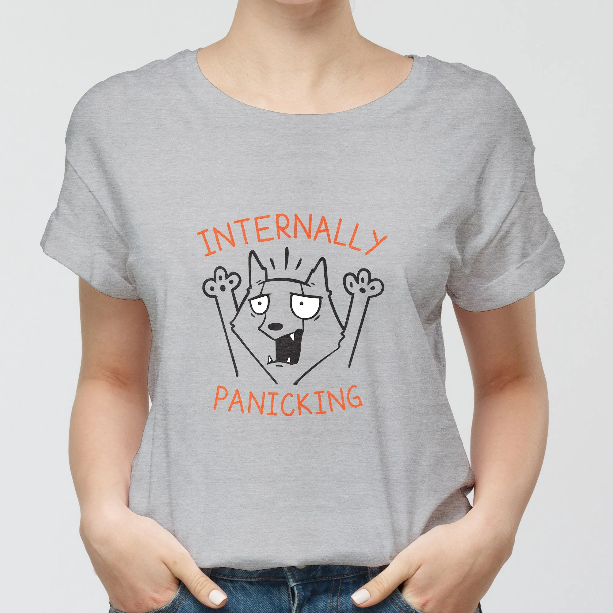 Internally Panicking Round-Neck Unisex-T-Shirt