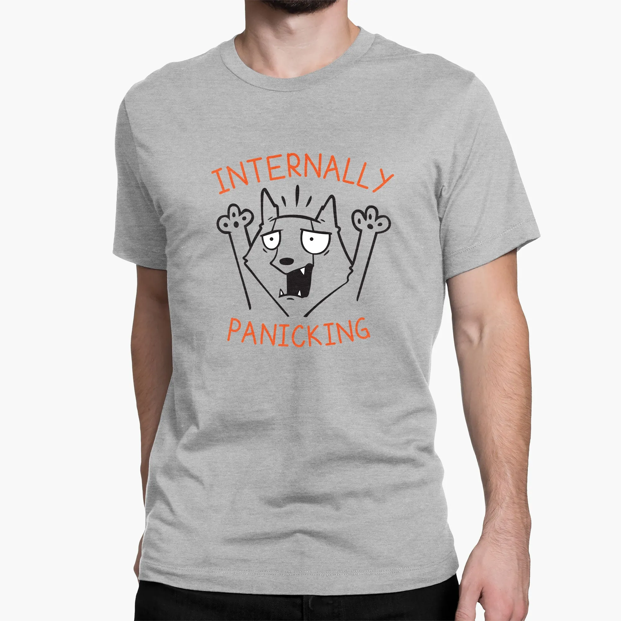 Internally Panicking Round-Neck Unisex-T-Shirt