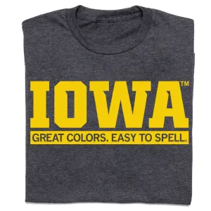 Iowa: Great Colors Easy To Spell Charcoal
