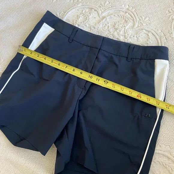 J. Lindeberg Gwen Golf Shorts Navy   White Athletic Shorts