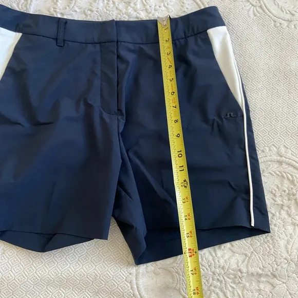 J. Lindeberg Gwen Golf Shorts Navy   White Athletic Shorts