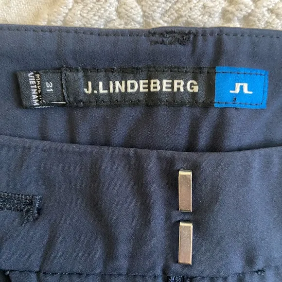 J. Lindeberg Gwen Golf Shorts Navy   White Athletic Shorts