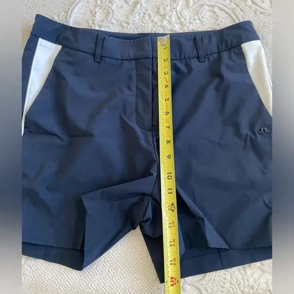 J. Lindeberg Gwen Golf Shorts Navy   White Athletic Shorts