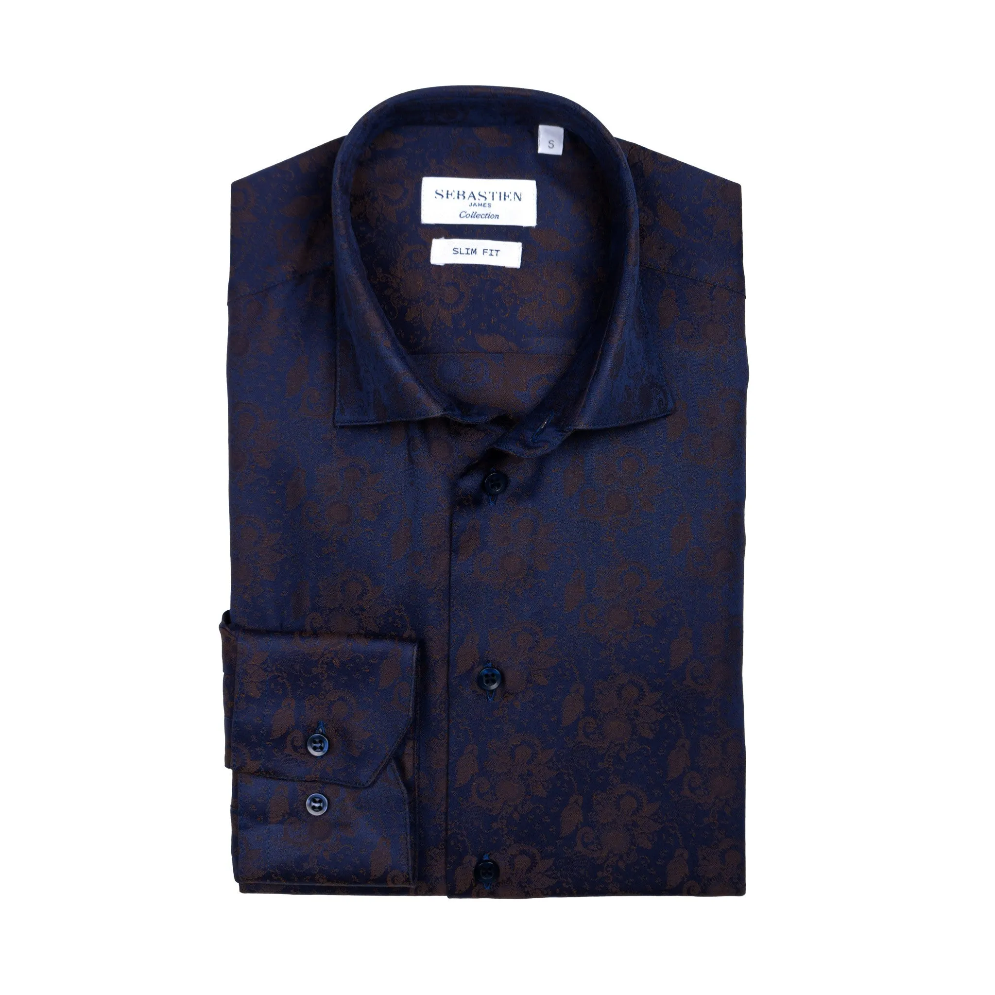 James Cotton Jacquard Shirt - Chestnut Brown