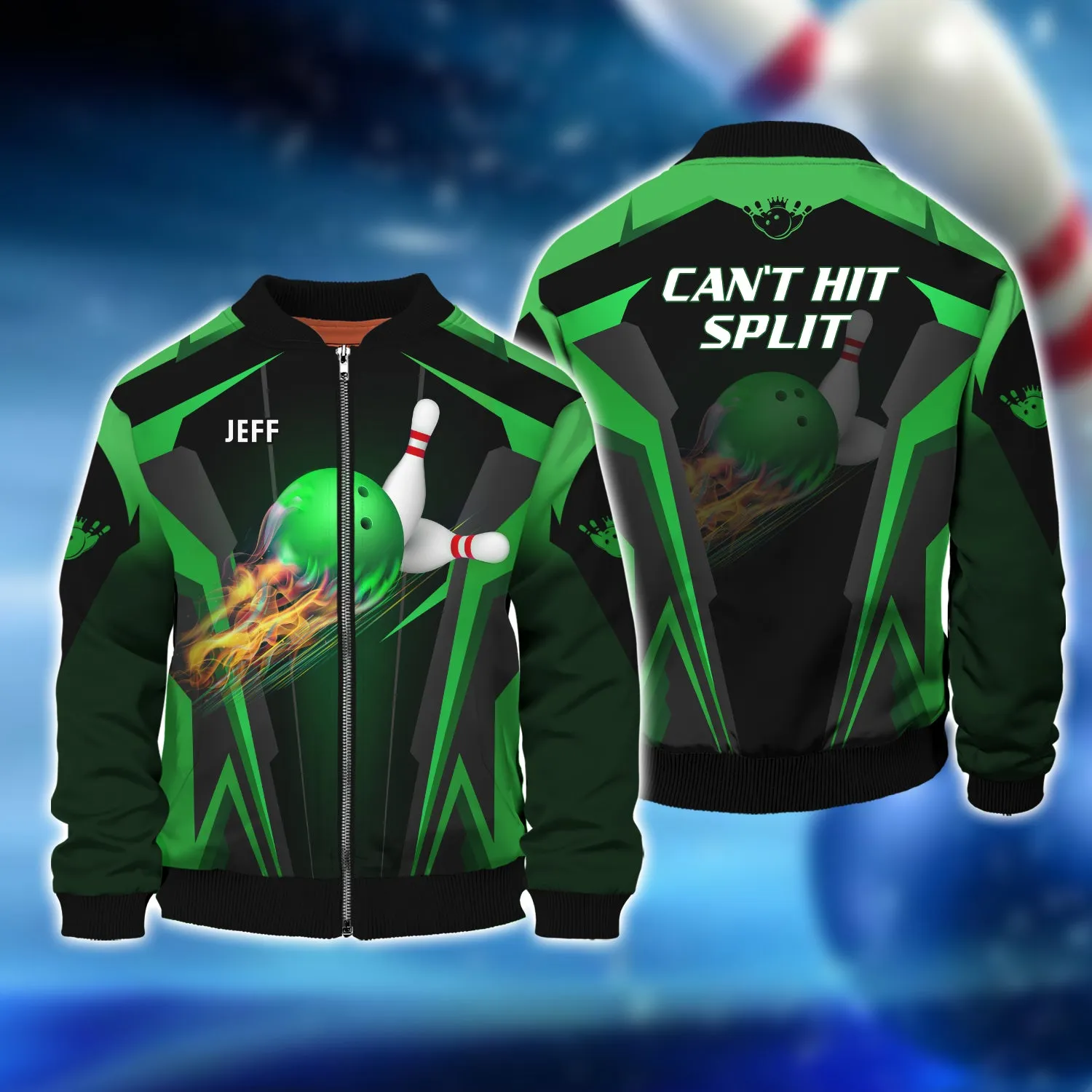 JEFF - The Green Bowling Ball in Flames 3D Shirt - QB95