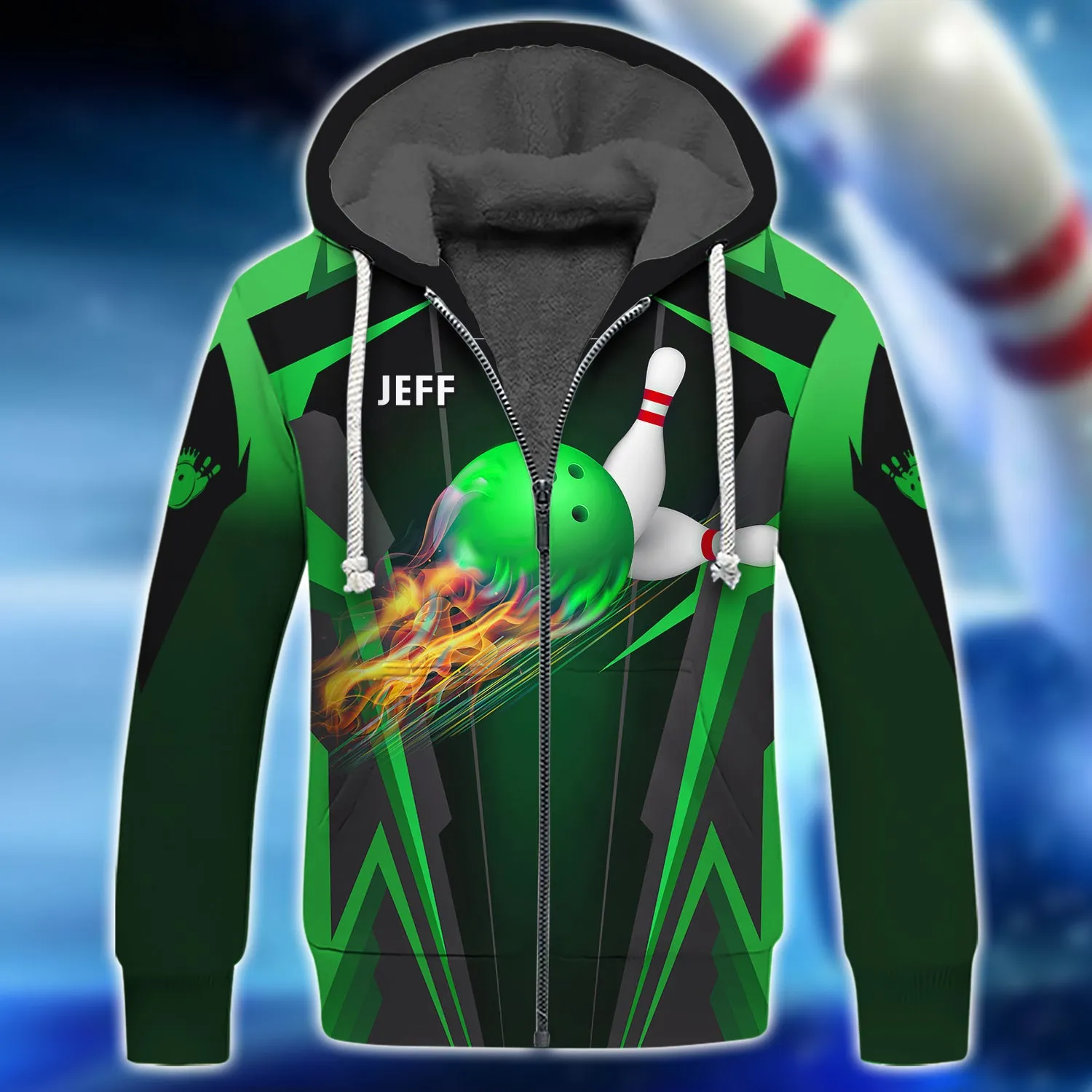 JEFF - The Green Bowling Ball in Flames 3D Shirt - QB95
