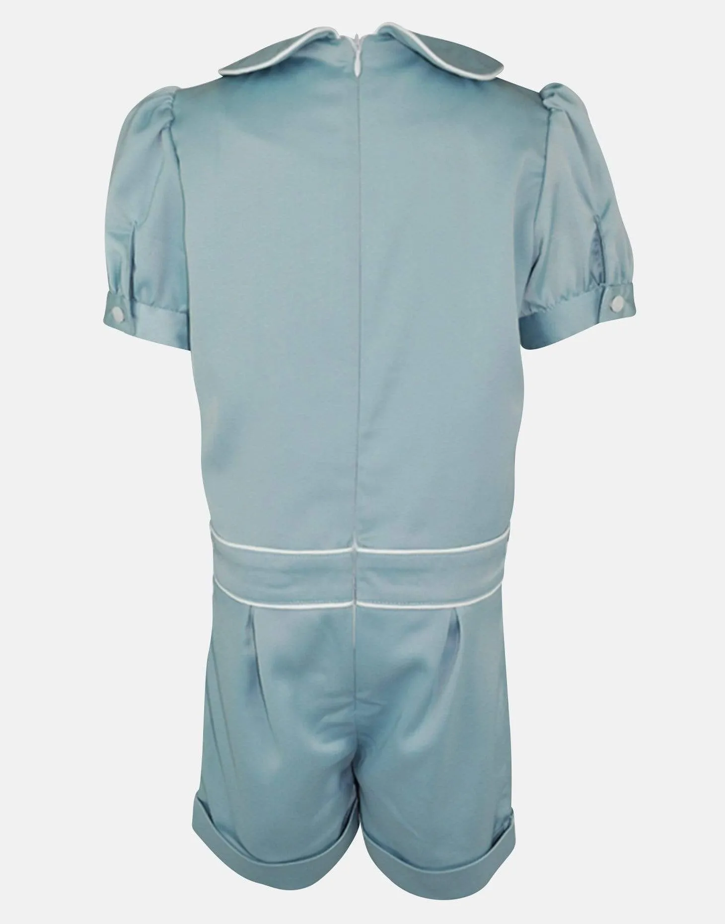 Jemima: Pastel green playsuit & headband