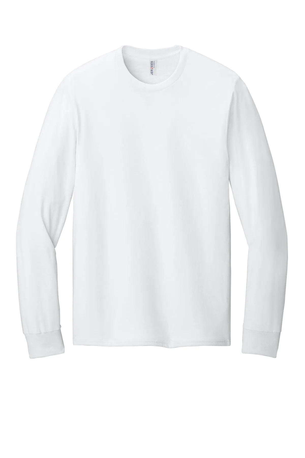 Jerzees Classics Unisex Cotton Long Sleeve T-Shirt 363L White