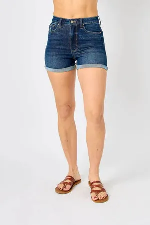 Judy Blue High Waist Tummy Control Cool Denim Shorts (Plus)