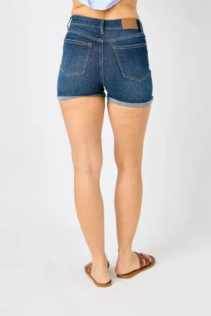 Judy Blue High Waist Tummy Control Cool Denim Shorts (Plus)