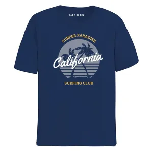 KART BLACK Men's Plus Size Navy Color Tshirts | Regular Fit Round Neck Cotton Tshirts | NVY-SURFING CLUB