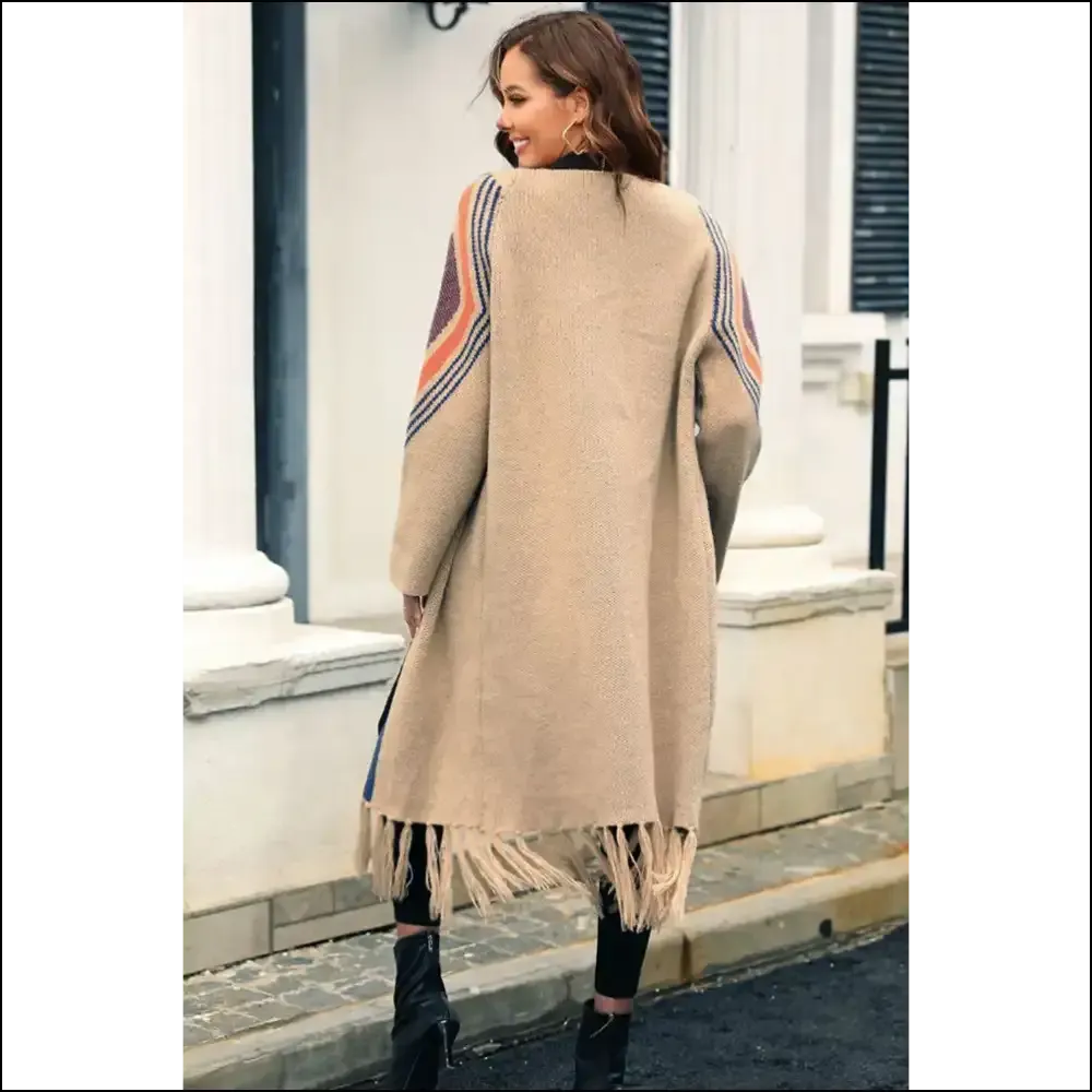 Khaki Geometric Stripe Fringe Hem: Dressed to Kill ! 💀 Needful Things