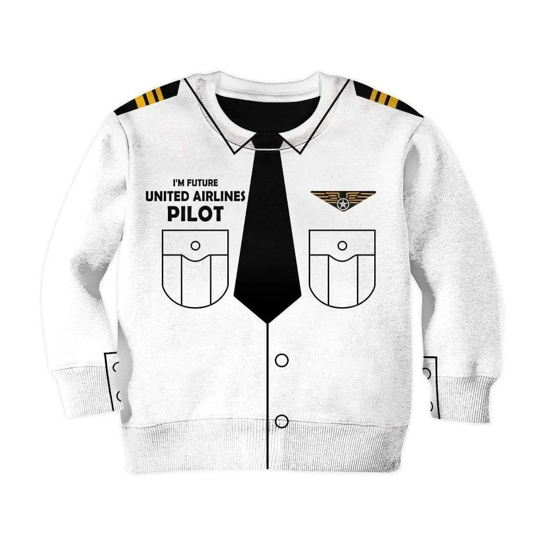 Kid Custom Cosplay Hoodies T-shirt I'm future United Airlines pilot Apparel QT303207