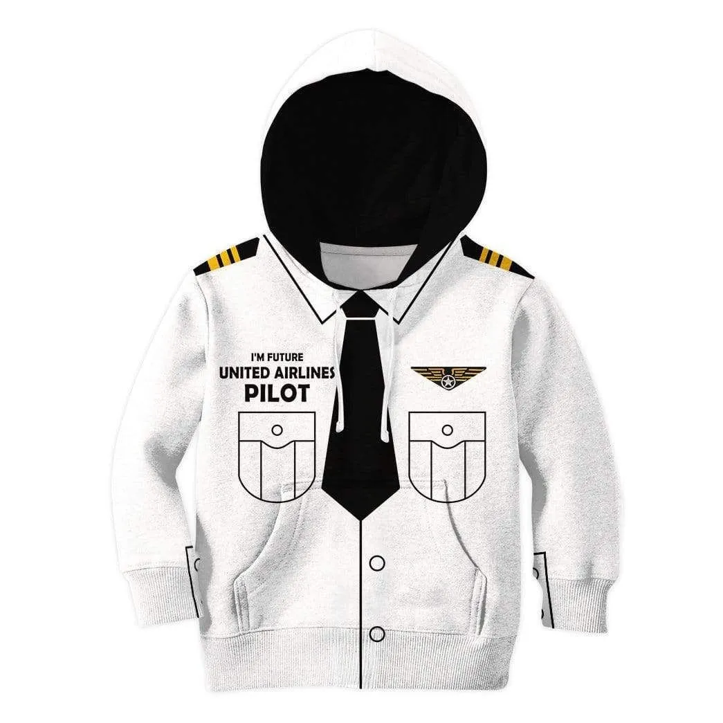 Kid Custom Cosplay Hoodies T-shirt I'm future United Airlines pilot Apparel QT303207