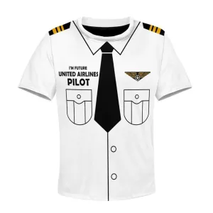 Kid Custom Cosplay Hoodies T-shirt I'm future United Airlines pilot Apparel QT303207