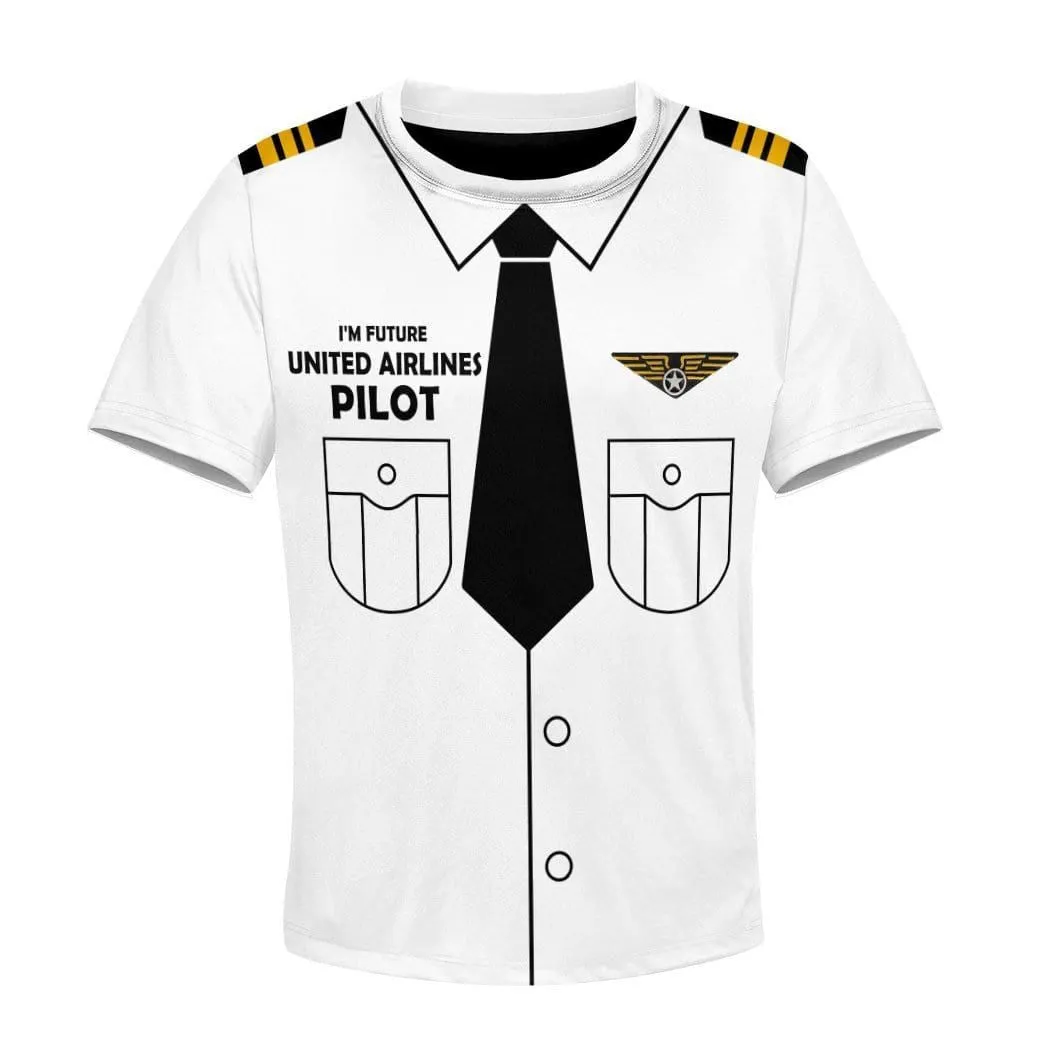 Kid Custom Cosplay Hoodies T-shirt I'm future United Airlines pilot Apparel QT303207