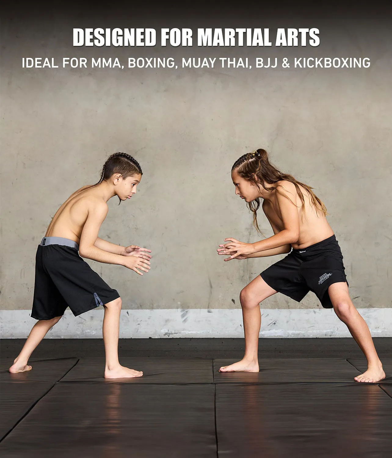 Kids' Black Jack Black No-Gi BJJ Shorts