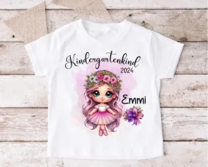 Kindergartenkind T-Shirt Ballerina personalisiert Kita Kind Mädchen Kindergarten Start
