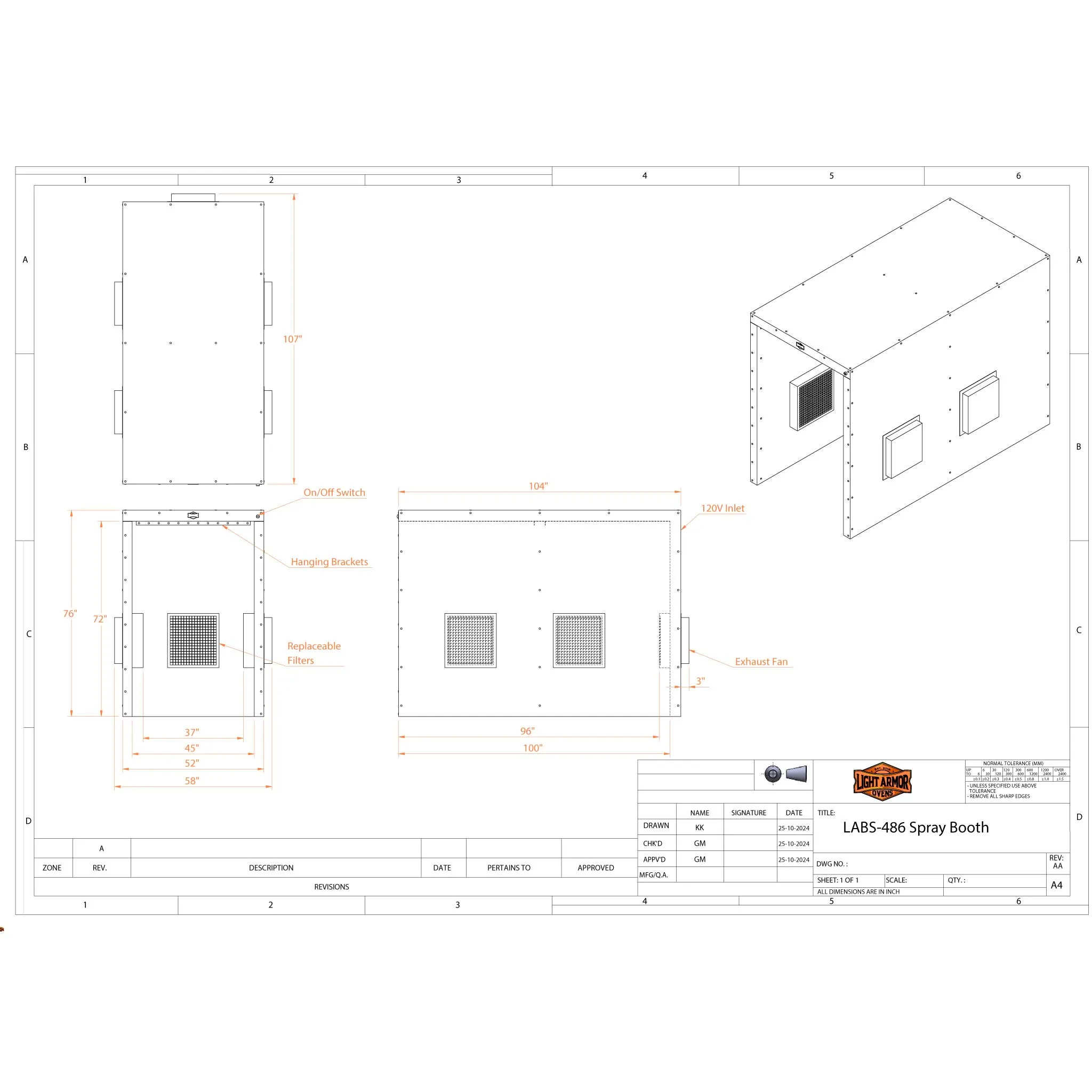 LABS-486 Spray Booth (4 x 8 x 6)
