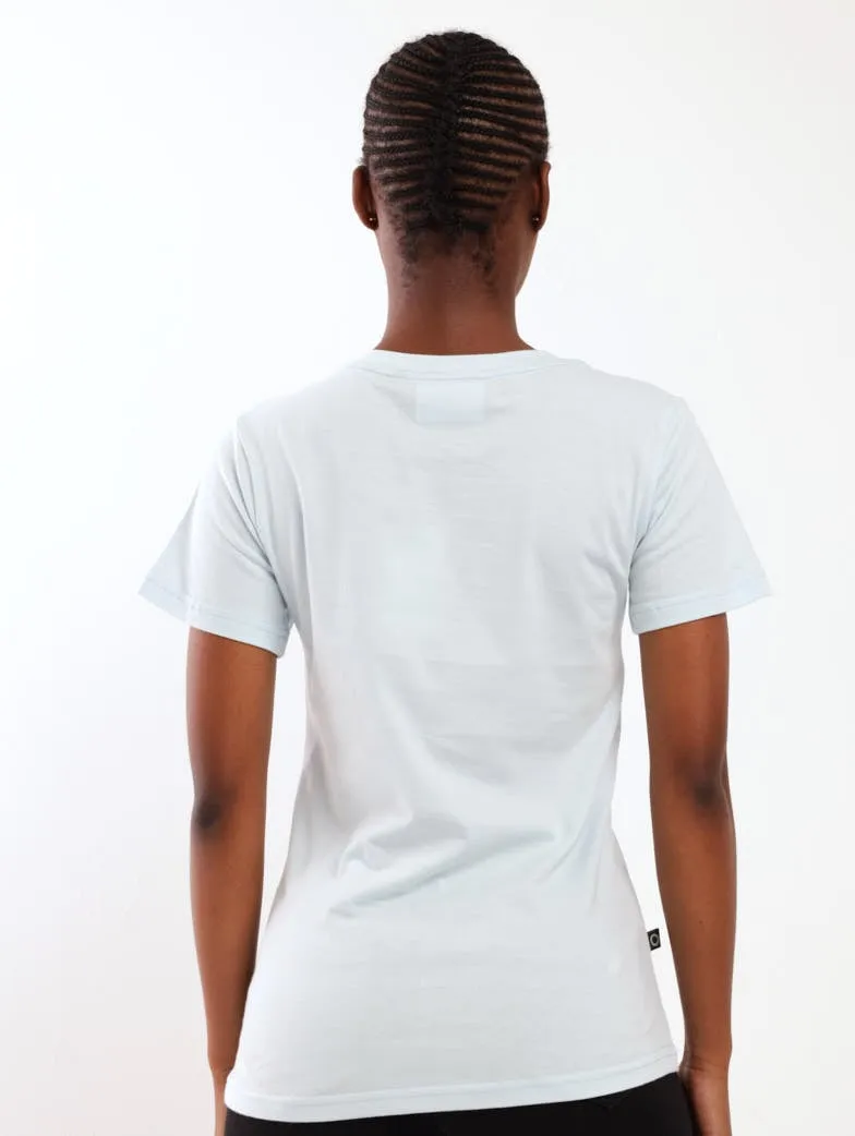 Ladies Bio Polished High Square Tee - Light Blue