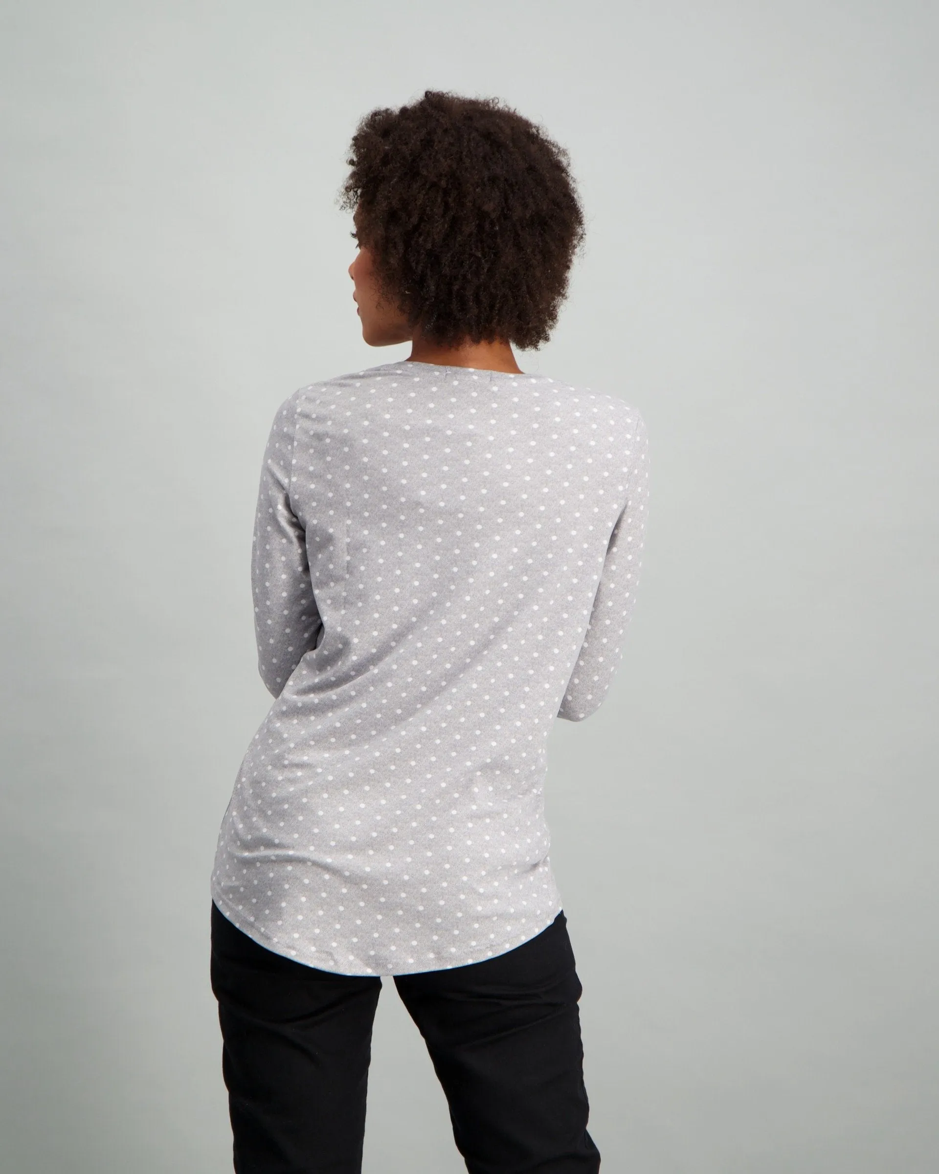 Ladies Polka Dot T-Shirt - Black/Charcoal