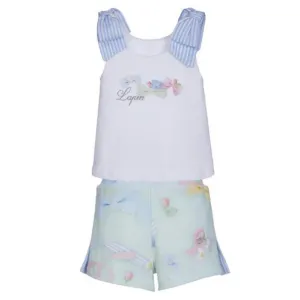 LAPIN HOUSE PASTEL BOW TOP & SHORT SET