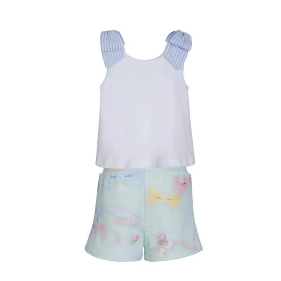 LAPIN HOUSE PASTEL BOW TOP & SHORT SET