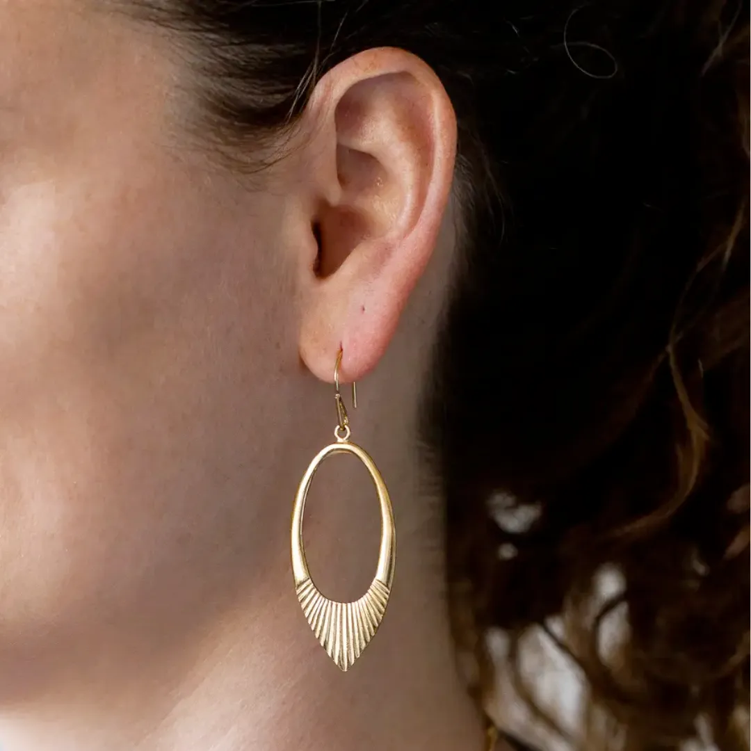 Large Helios Drop Earrings in Vermeil