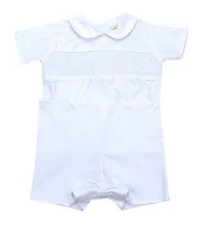 Le' Za Me White Smocked Silk Button Waist